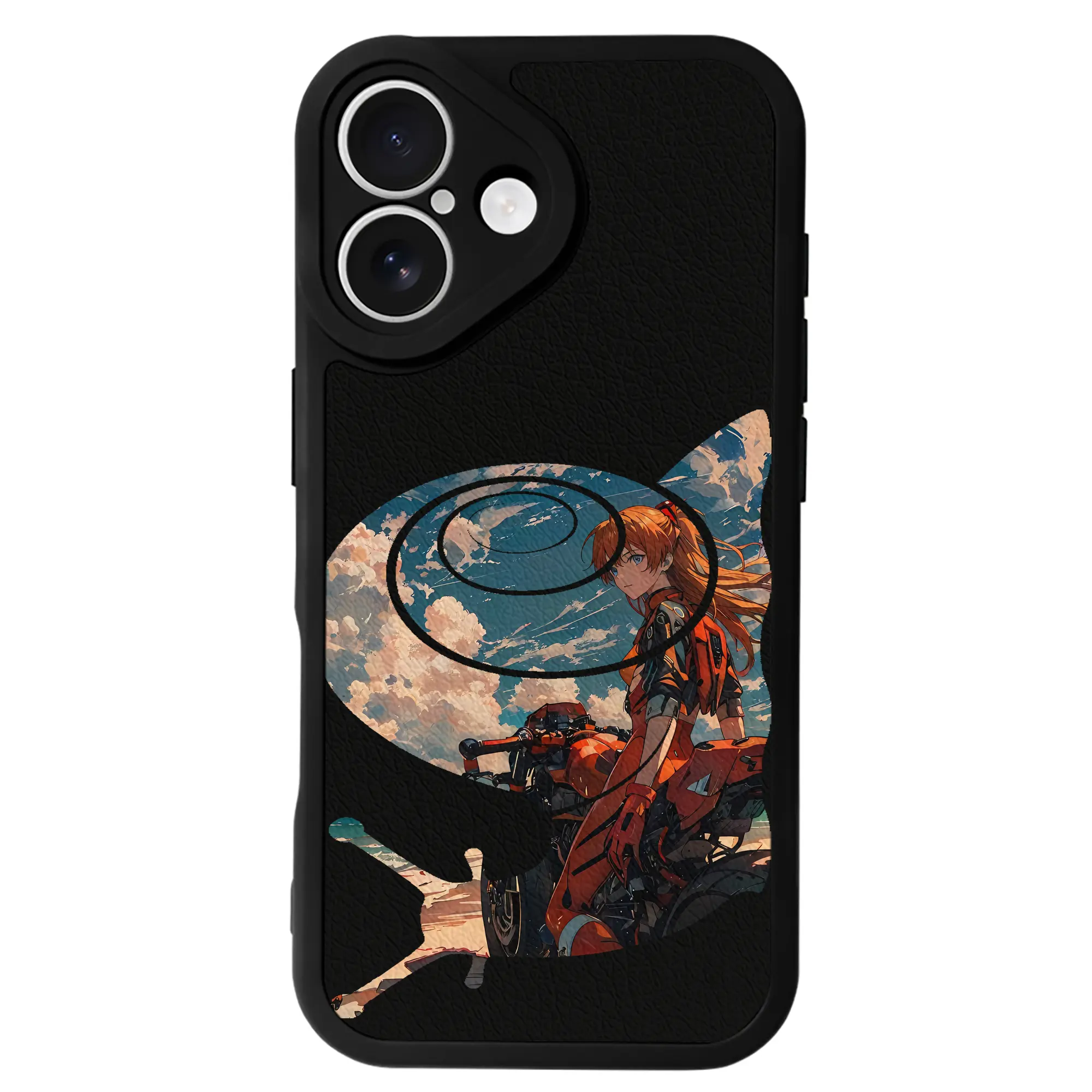 エヴァンゲリオン グッズ,アスカ·ラングレー - IPhone 16シリーズ対応 ・ シリコンスマホケース ・ レザー調 ・ 高精度フィット ・ 耐衝撃 ・ ワイヤレス充電対応 ・ 精密カット